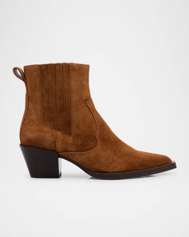 Dart Suede Western Chelsea Ankle Booties